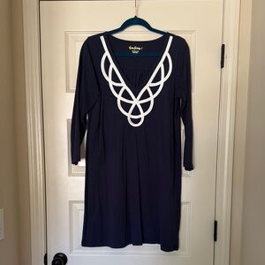 Lilly Pulitzer Blue 3/4 Sleeve V-Neck Dress